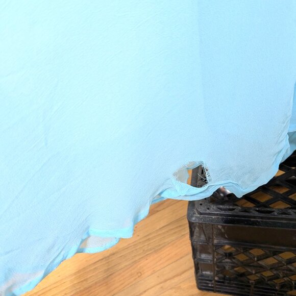 Vintage 1960's Mike Benet Aqua Chiffon Embellished Gown SZ M - Picture 7 of 10